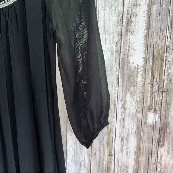 White House Black Market Black Embellished Neck Dress - Picture 2 of 5